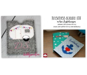 Stickdatei ITH - Reisepasshülle Blanko in 3 Varianten